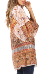 Sakkas Inna Colorful Shift Dress Tunic with Bell Ruffled Sleeves & Rhinestones dresses La Vie Bien Sakkas Inna Colorful Shift Dress Tunic with Bell Ruffled Sleeves & Rhinestones