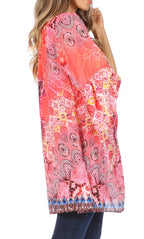 Sakkas Inna Colorful Shift Dress Tunic with Bell Ruffled Sleeves & Rhinestones dresses La Vie Bien Sakkas Inna Colorful Shift Dress Tunic with Bell Ruffled Sleeves & Rhinestones
