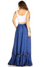 Sakkas Ivy Second Women's Maxi Boho Elastic Waist Embroidered A Line Long Skirt skirts La Vie Bien Sakkas Ivy Second Women's Maxi Boho Elastic Waist Embroidered A Line Long Skirt