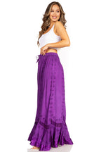 Sakkas Ivy Second Women's Maxi Boho Elastic Waist Embroidered A Line Long Skirt skirts La Vie Bien Sakkas Ivy Second Women's Maxi Boho Elastic Waist Embroidered A Line Long Skirt