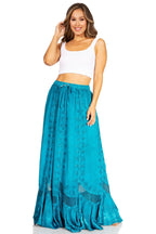 Sakkas Ivy Second Women's Maxi Boho Elastic Waist Embroidered A Line Long Skirt skirts La Vie Bien Sakkas Ivy Second Women's Maxi Boho Elastic Waist Embroidered A Line Long Skirt