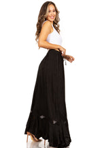 Sakkas Ivy Second Women's Maxi Boho Elastic Waist Embroidered A Line Long Skirt skirts La Vie Bien Sakkas Ivy Second Women's Maxi Boho Elastic Waist Embroidered A Line Long Skirt