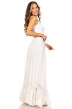 Sakkas Ivy Second Women's Maxi Boho Elastic Waist Embroidered A Line Long Skirt skirts La Vie Bien Sakkas Ivy Second Women's Maxi Boho Elastic Waist Embroidered A Line Long Skirt