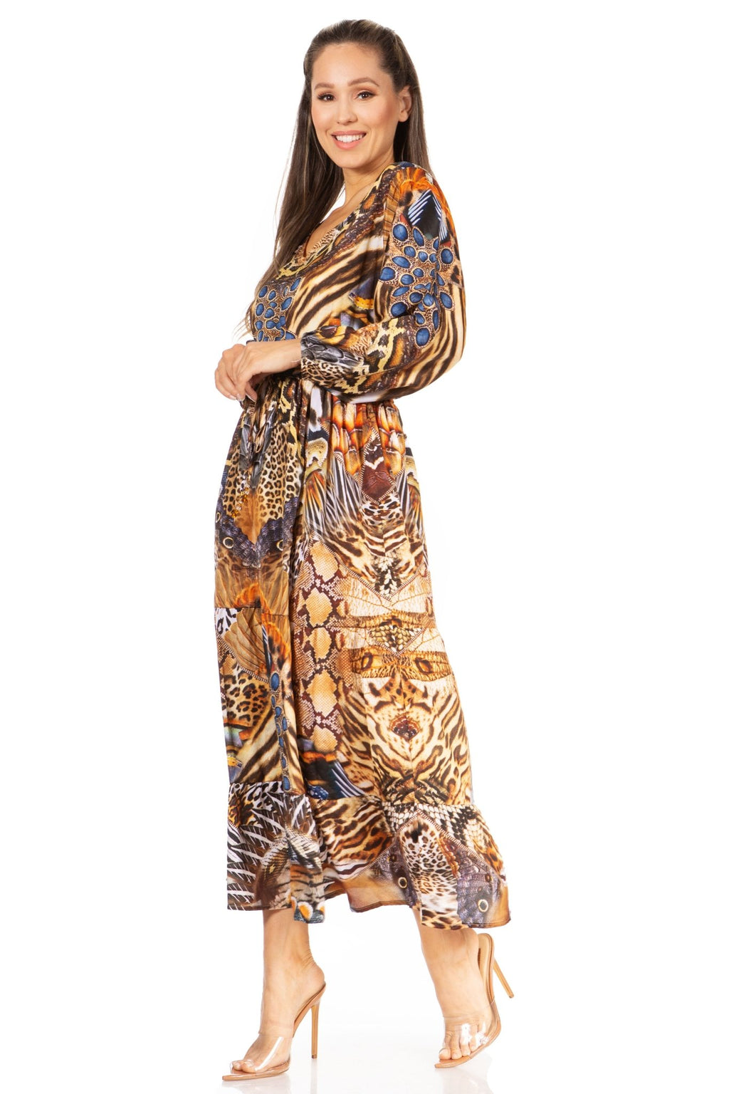 Sakkas Katty Floral Print Women's Boho Maxi Dress dresses La Vie Bien Sakkas Katty Floral Print Women's Boho Maxi Dress
