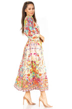 Sakkas Katty Floral Print Women's Boho Maxi Dress dresses La Vie Bien Sakkas Katty Floral Print Women's Boho Maxi Dress
