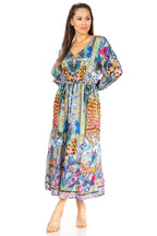 Sakkas Katty Floral Print Women's Boho Maxi Dress dresses La Vie Bien Sakkas Katty Floral Print Women's Boho Maxi Dress