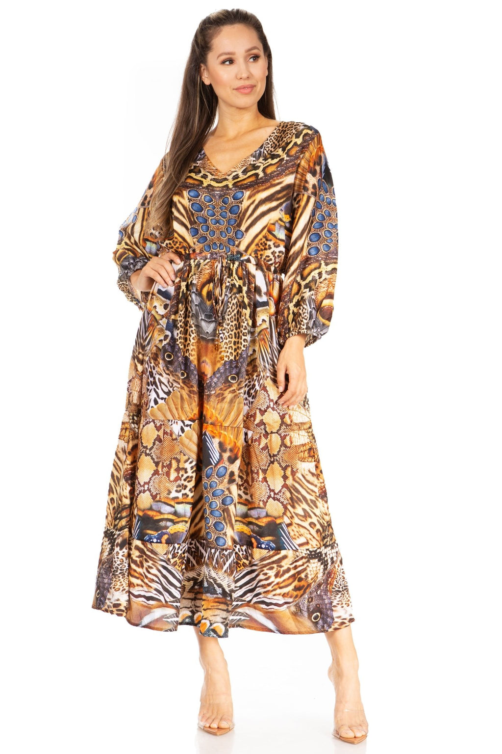Sakkas Katty Floral Print Women's Boho Maxi Dress dresses La Vie Bien Sakkas Katty Floral Print Women's Boho Maxi Dress