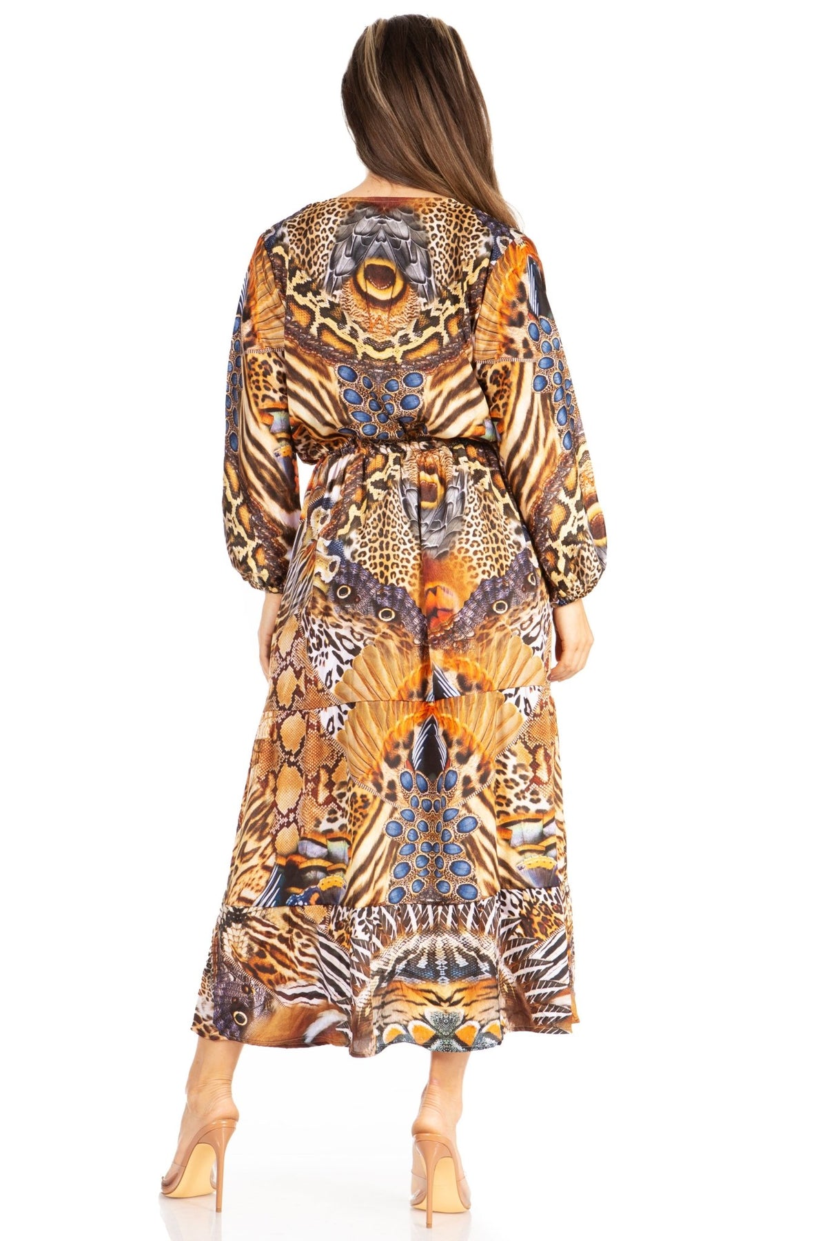 Sakkas Katty Floral Print Women's Boho Maxi Dress dresses La Vie Bien Sakkas Katty Floral Print Women's Boho Maxi Dress