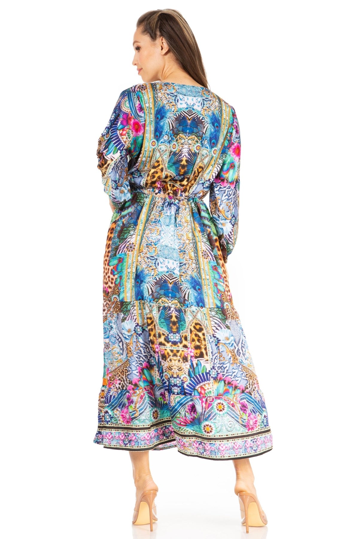 Sakkas Katty Floral Print Women's Boho Maxi Dress dresses La Vie Bien Sakkas Katty Floral Print Women's Boho Maxi Dress