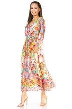 Sakkas Katty Floral Print Women's Boho Maxi Dress dresses La Vie Bien Sakkas Katty Floral Print Women's Boho Maxi Dress