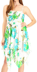 Sakkas Kiera Women's Tube Spaghetti Strap Floral Print Summer Casual Short Dress dresses La Vie Bien Sakkas Kiera Women's Tube Spaghetti Strap Floral Print Summer Casual Short Dress