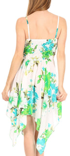 Sakkas Kiera Women's Tube Spaghetti Strap Floral Print Summer Casual Short Dress dresses La Vie Bien Sakkas Kiera Women's Tube Spaghetti Strap Floral Print Summer Casual Short Dress