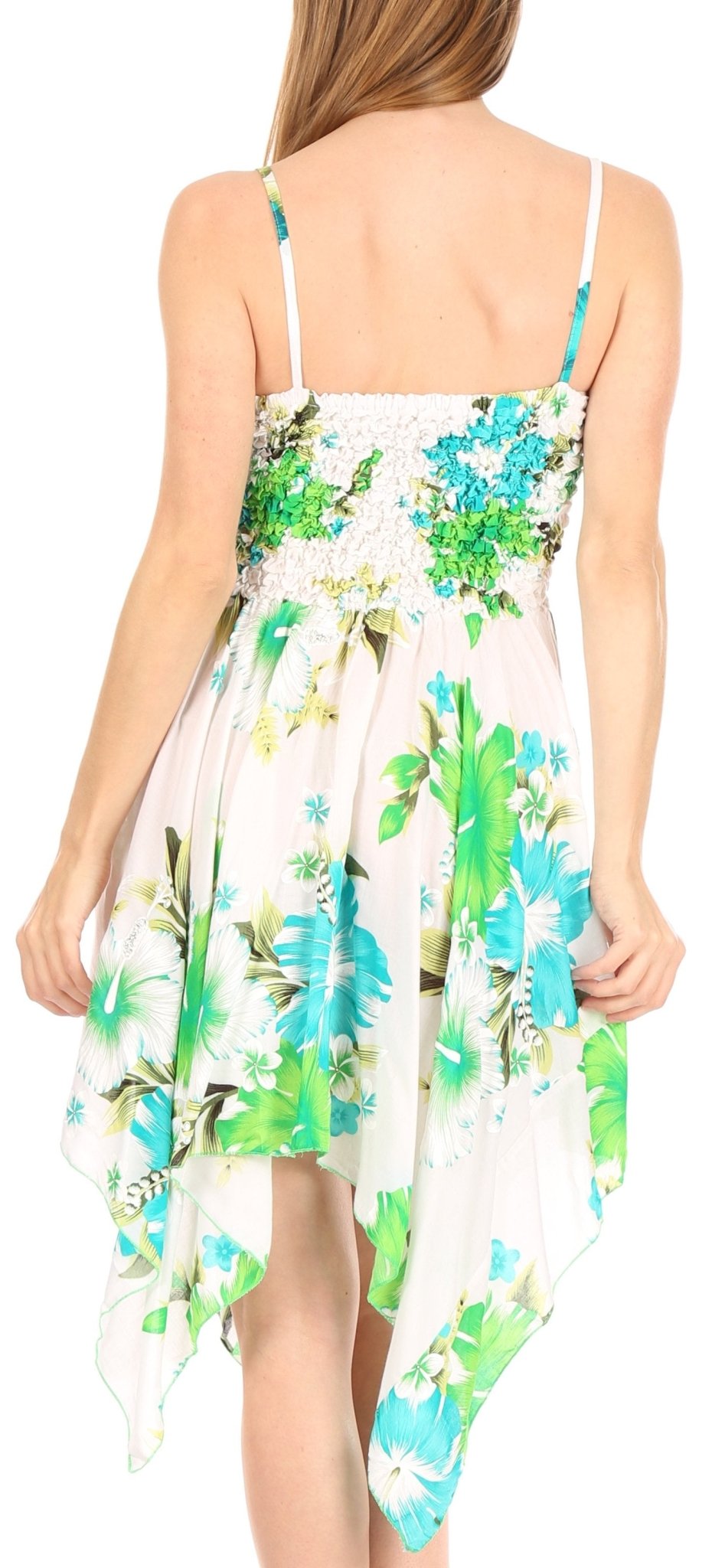 Sakkas Kiera Women's Tube Spaghetti Strap Floral Print Summer Casual Short Dress dresses La Vie Bien Sakkas Kiera Women's Tube Spaghetti Strap Floral Print Summer Casual Short Dress