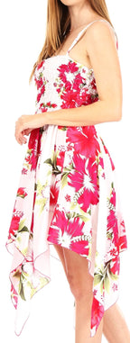 Sakkas Kiera Women's Tube Spaghetti Strap Floral Print Summer Casual Short Dress dresses La Vie Bien Sakkas Kiera Women's Tube Spaghetti Strap Floral Print Summer Casual Short Dress
