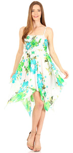 Sakkas Kiera Women's Tube Spaghetti Strap Floral Print Summer Casual Short Dress dresses La Vie Bien Sakkas Kiera Women's Tube Spaghetti Strap Floral Print Summer Casual Short Dress