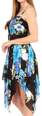 Sakkas Kiera Women's Tube Spaghetti Strap Floral Print Summer Casual Short Dress dresses La Vie Bien Sakkas Kiera Women's Tube Spaghetti Strap Floral Print Summer Casual Short Dress