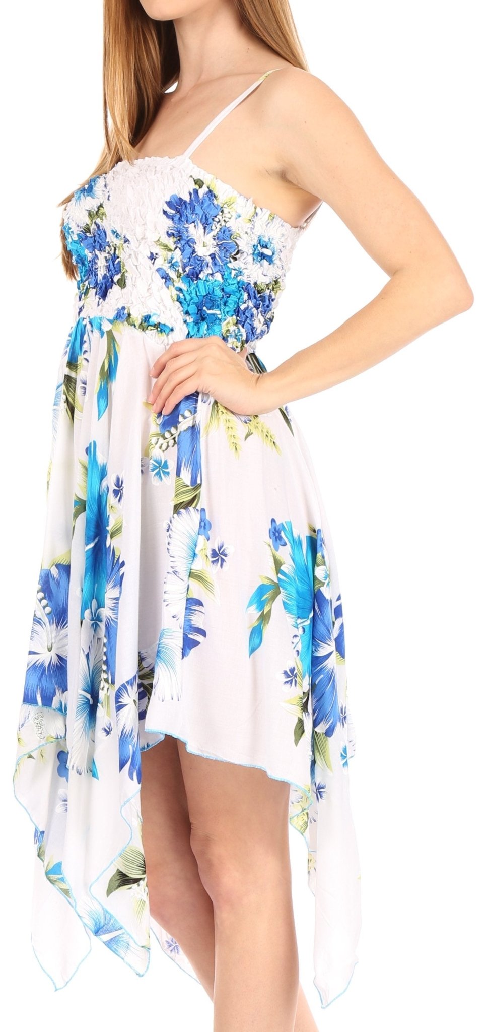 Sakkas Kiera Women's Tube Spaghetti Strap Floral Print Summer Casual Short Dress dresses La Vie Bien Sakkas Kiera Women's Tube Spaghetti Strap Floral Print Summer Casual Short Dress