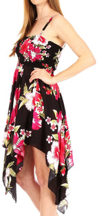 Sakkas Kiera Women's Tube Spaghetti Strap Floral Print Summer Casual Short Dress dresses La Vie Bien Sakkas Kiera Women's Tube Spaghetti Strap Floral Print Summer Casual Short Dress
