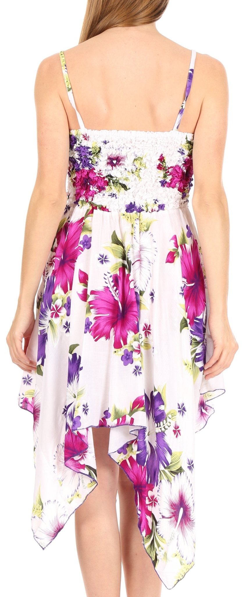 Sakkas Kiera Women's Tube Spaghetti Strap Floral Print Summer Casual Short Dress dresses La Vie Bien Sakkas Kiera Women's Tube Spaghetti Strap Floral Print Summer Casual Short Dress