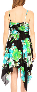 Sakkas Kiera Women's Tube Spaghetti Strap Floral Print Summer Casual Short Dress dresses La Vie Bien Sakkas Kiera Women's Tube Spaghetti Strap Floral Print Summer Casual Short Dress