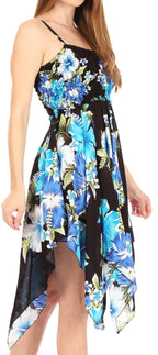 Sakkas Kiera Women's Tube Spaghetti Strap Floral Print Summer Casual Short Dress dresses La Vie Bien Sakkas Kiera Women's Tube Spaghetti Strap Floral Print Summer Casual Short Dress