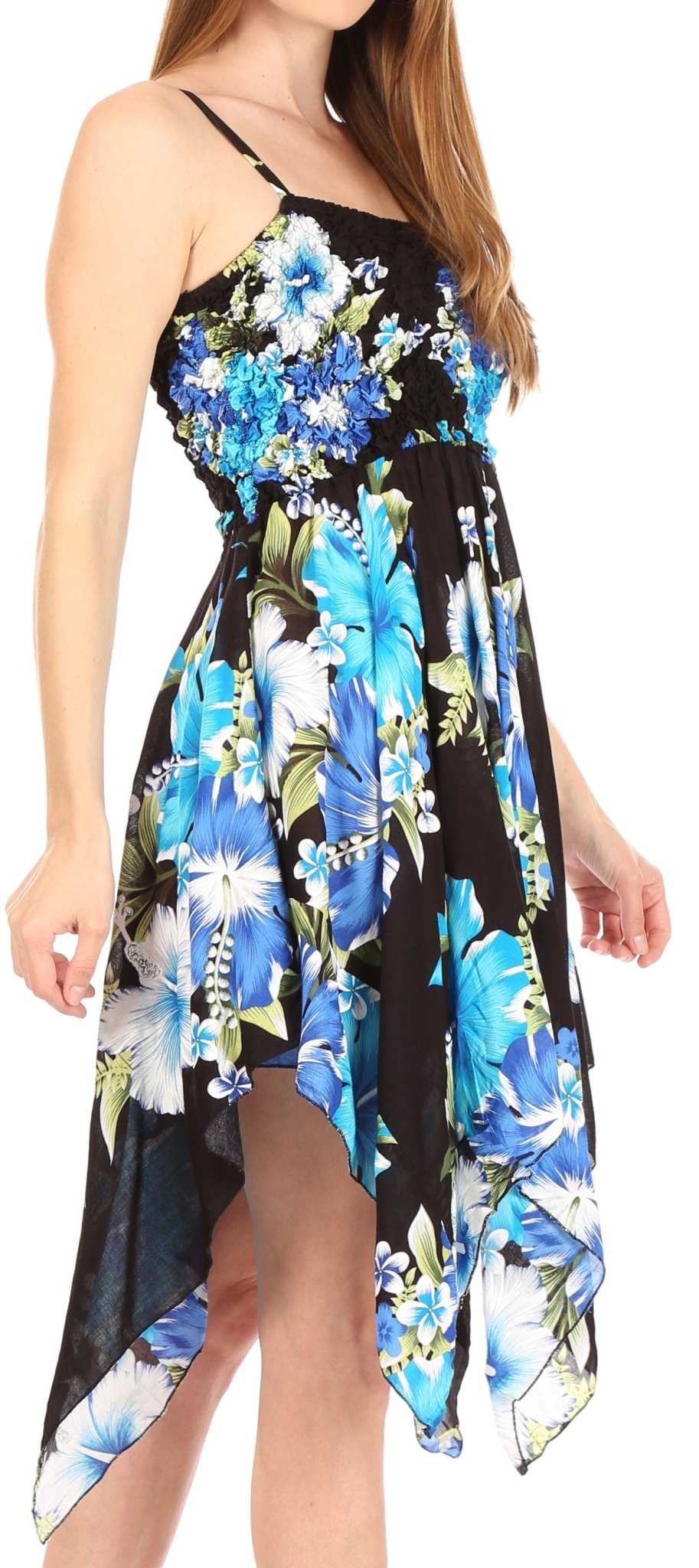Sakkas Kiera Women's Tube Spaghetti Strap Floral Print Summer Casual Short Dress dresses La Vie Bien Sakkas Kiera Women's Tube Spaghetti Strap Floral Print Summer Casual Short Dress