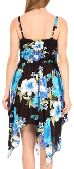 Sakkas Kiera Women's Tube Spaghetti Strap Floral Print Summer Casual Short Dress dresses La Vie Bien Sakkas Kiera Women's Tube Spaghetti Strap Floral Print Summer Casual Short Dress