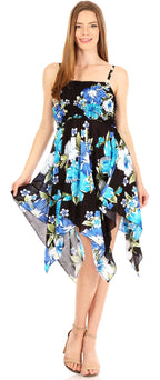 Sakkas Kiera Women's Tube Spaghetti Strap Floral Print Summer Casual Short Dress dresses La Vie Bien Sakkas Kiera Women's Tube Spaghetti Strap Floral Print Summer Casual Short Dress