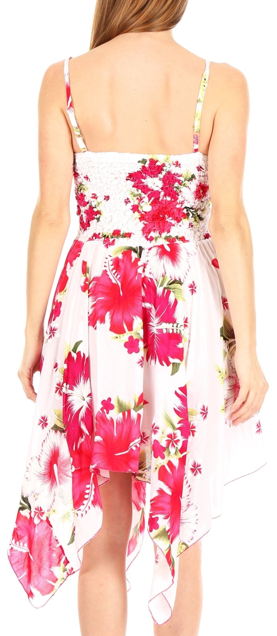 Sakkas Kiera Women's Tube Spaghetti Strap Floral Print Summer Casual Short Dress dresses La Vie Bien Sakkas Kiera Women's Tube Spaghetti Strap Floral Print Summer Casual Short Dress