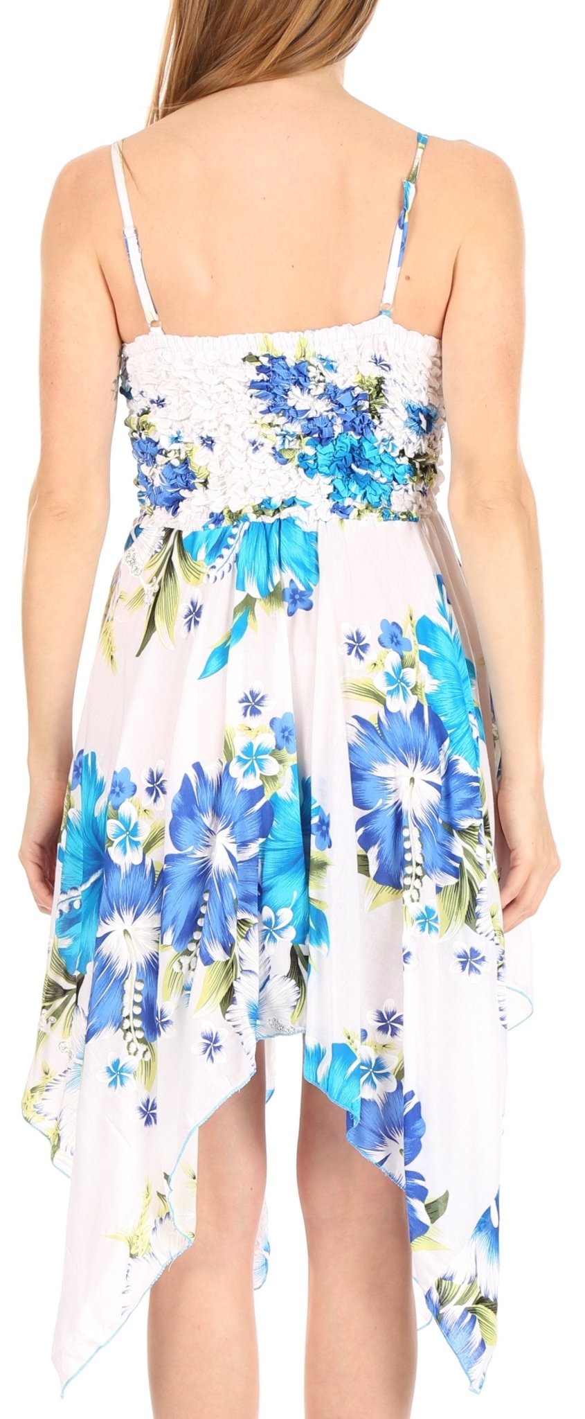 Sakkas Kiera Women's Tube Spaghetti Strap Floral Print Summer Casual Short Dress dresses La Vie Bien Sakkas Kiera Women's Tube Spaghetti Strap Floral Print Summer Casual Short Dress