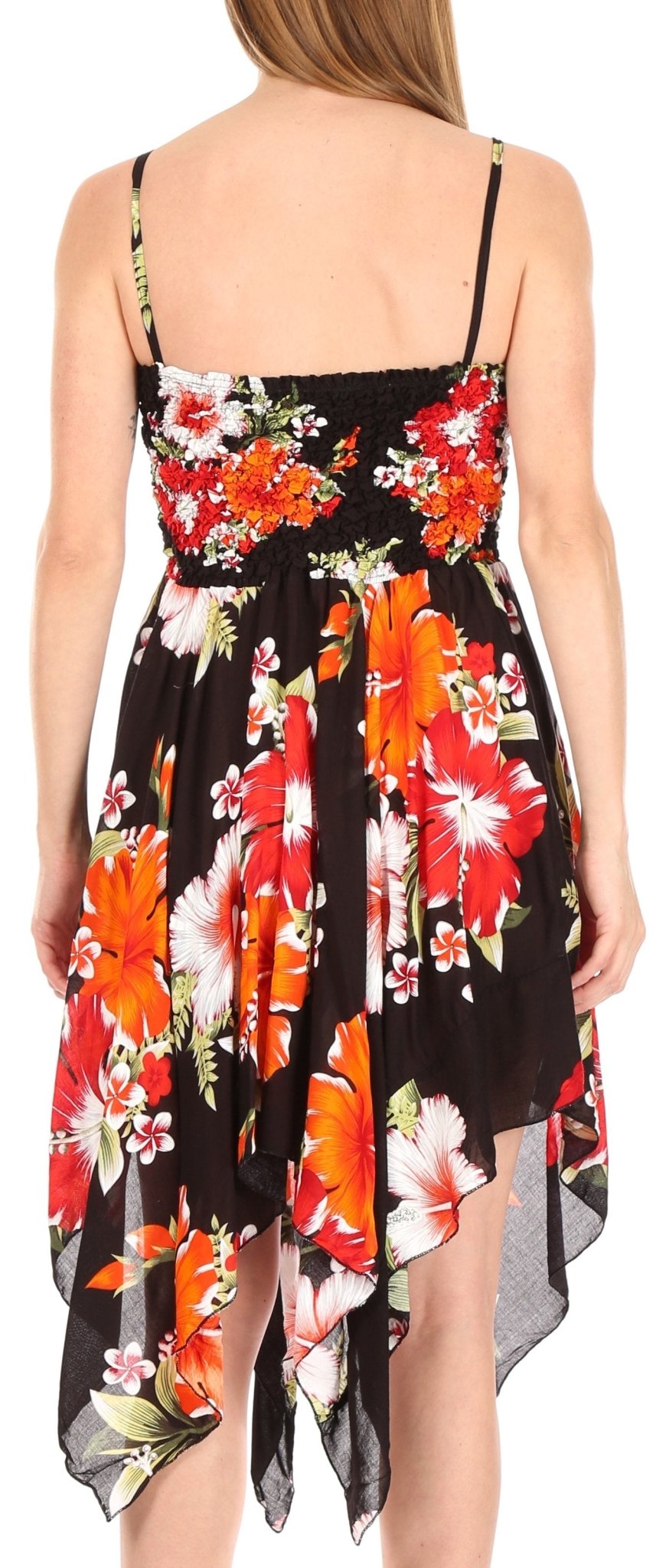 Sakkas Kiera Women's Tube Spaghetti Strap Floral Print Summer Casual Short Dress dresses La Vie Bien Sakkas Kiera Women's Tube Spaghetti Strap Floral Print Summer Casual Short Dress