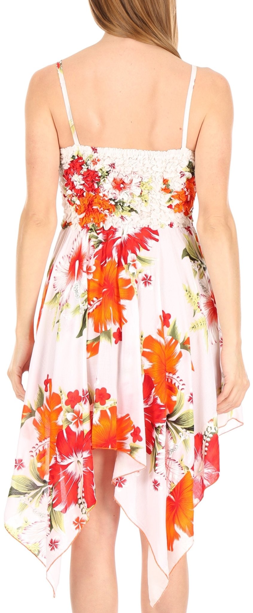 Sakkas Kiera Women's Tube Spaghetti Strap Floral Print Summer Casual Short Dress dresses La Vie Bien Sakkas Kiera Women's Tube Spaghetti Strap Floral Print Summer Casual Short Dress