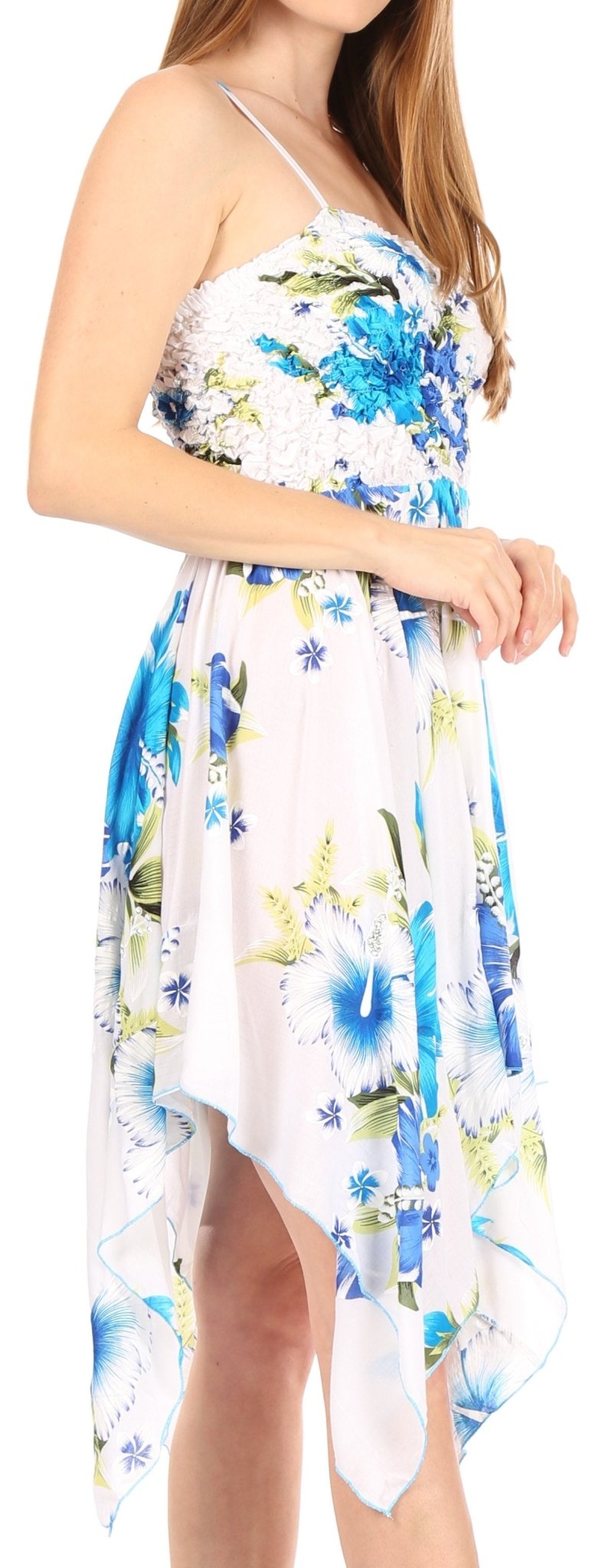 Sakkas Kiera Women's Tube Spaghetti Strap Floral Print Summer Casual Short Dress dresses La Vie Bien Sakkas Kiera Women's Tube Spaghetti Strap Floral Print Summer Casual Short Dress