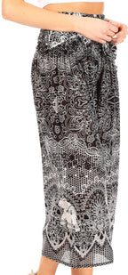 Sakkas Lilja Women's Loose Wide Leg Printed Elephant Pants Elastic Waist w/Pockets pants La Vie Bien Sakkas Lilja Women's Loose Wide Leg Printed Elephant Pants Elastic Waist w/Pockets