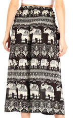 Sakkas Lilja Women's Loose Wide Leg Printed Elephant Pants Elastic Waist w/Pockets pants La Vie Bien Sakkas Lilja Women's Loose Wide Leg Printed Elephant Pants Elastic Waist w/Pockets