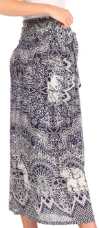 Sakkas Lilja Women's Loose Wide Leg Printed Elephant Pants Elastic Waist w/Pockets pants La Vie Bien Sakkas Lilja Women's Loose Wide Leg Printed Elephant Pants Elastic Waist w/Pockets