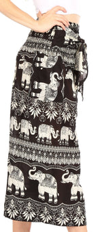 Sakkas Lilja Women's Loose Wide Leg Printed Elephant Pants Elastic Waist w/Pockets pants La Vie Bien Sakkas Lilja Women's Loose Wide Leg Printed Elephant Pants Elastic Waist w/Pockets