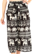 Sakkas Lilja Women's Loose Wide Leg Printed Elephant Pants Elastic Waist w/Pockets pants La Vie Bien Sakkas Lilja Women's Loose Wide Leg Printed Elephant Pants Elastic Waist w/Pockets