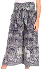 Sakkas Lilja Women's Loose Wide Leg Printed Elephant Pants Elastic Waist w/Pockets pants La Vie Bien Sakkas Lilja Women's Loose Wide Leg Printed Elephant Pants Elastic Waist w/Pockets