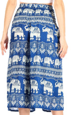 Sakkas Lilja Women's Loose Wide Leg Printed Elephant Pants Elastic Waist w/Pockets pants La Vie Bien Sakkas Lilja Women's Loose Wide Leg Printed Elephant Pants Elastic Waist w/Pockets