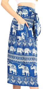 Sakkas Lilja Women's Loose Wide Leg Printed Elephant Pants Elastic Waist w/Pockets pants La Vie Bien Sakkas Lilja Women's Loose Wide Leg Printed Elephant Pants Elastic Waist w/Pockets