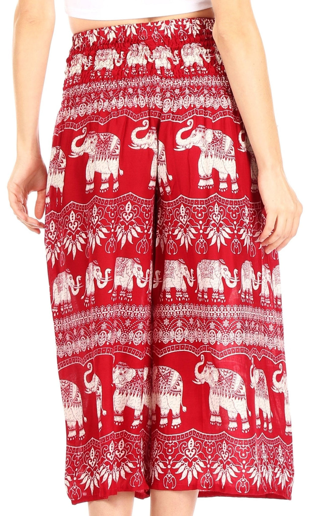 Sakkas Lilja Women's Loose Wide Leg Printed Elephant Pants Elastic Waist w/Pockets pants La Vie Bien Sakkas Lilja Women's Loose Wide Leg Printed Elephant Pants Elastic Waist w/Pockets