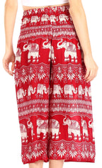 Sakkas Lilja Women's Loose Wide Leg Printed Elephant Pants Elastic Waist w/Pockets pants La Vie Bien Sakkas Lilja Women's Loose Wide Leg Printed Elephant Pants Elastic Waist w/Pockets