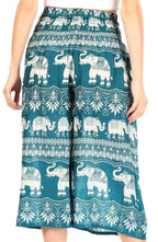 Sakkas Lilja Women's Loose Wide Leg Printed Elephant Pants Elastic Waist w/Pockets pants La Vie Bien Sakkas Lilja Women's Loose Wide Leg Printed Elephant Pants Elastic Waist w/Pockets
