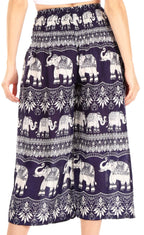 Sakkas Lilja Women's Loose Wide Leg Printed Elephant Pants Elastic Waist w/Pockets pants La Vie Bien Sakkas Lilja Women's Loose Wide Leg Printed Elephant Pants Elastic Waist w/Pockets