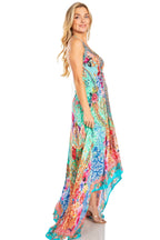Sakkas Lizi 2025 Womens Maxi High-low Halter Handkerchief Long Dress Beach Party dresses La Vie Bien Sakkas Lizi 2025 Womens Maxi High-low Halter Handkerchief Long Dress Beach Party