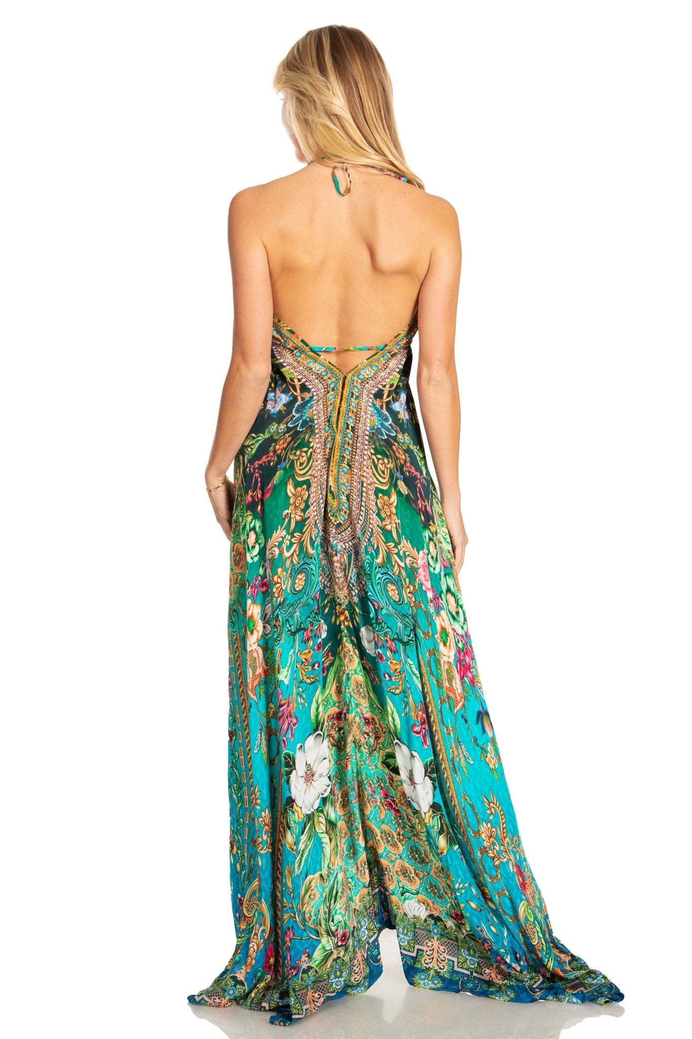 Sakkas Lizi 2025 Womens Maxi High-low Halter Handkerchief Long Dress Beach Party dresses La Vie Bien Sakkas Lizi 2025 Womens Maxi High-low Halter Handkerchief Long Dress Beach Party