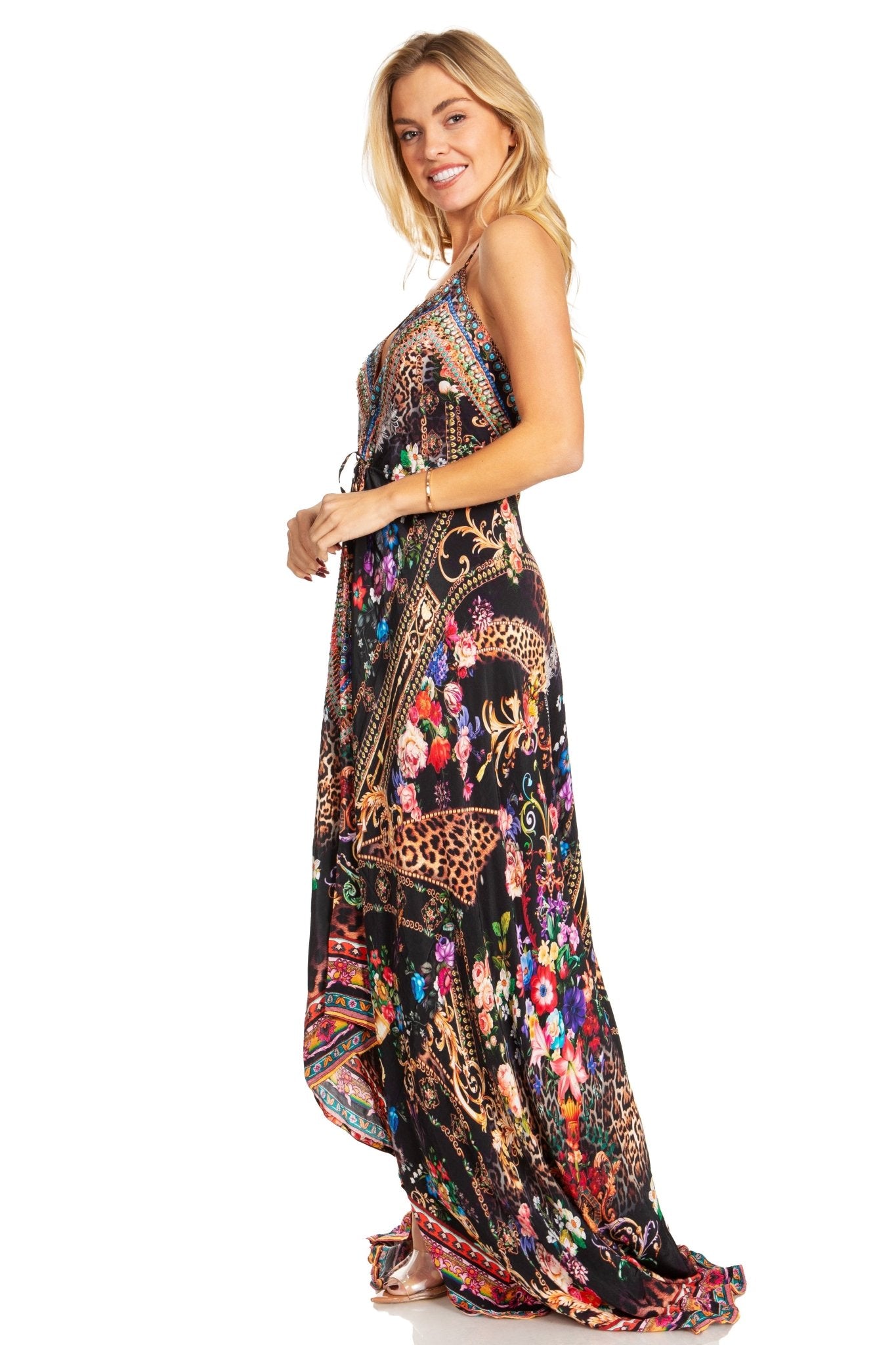 Sakkas Lizi 2025 Womens Maxi High-low Halter Handkerchief Long Dress Beach Party dresses La Vie Bien Sakkas Lizi 2025 Womens Maxi High-low Halter Handkerchief Long Dress Beach Party