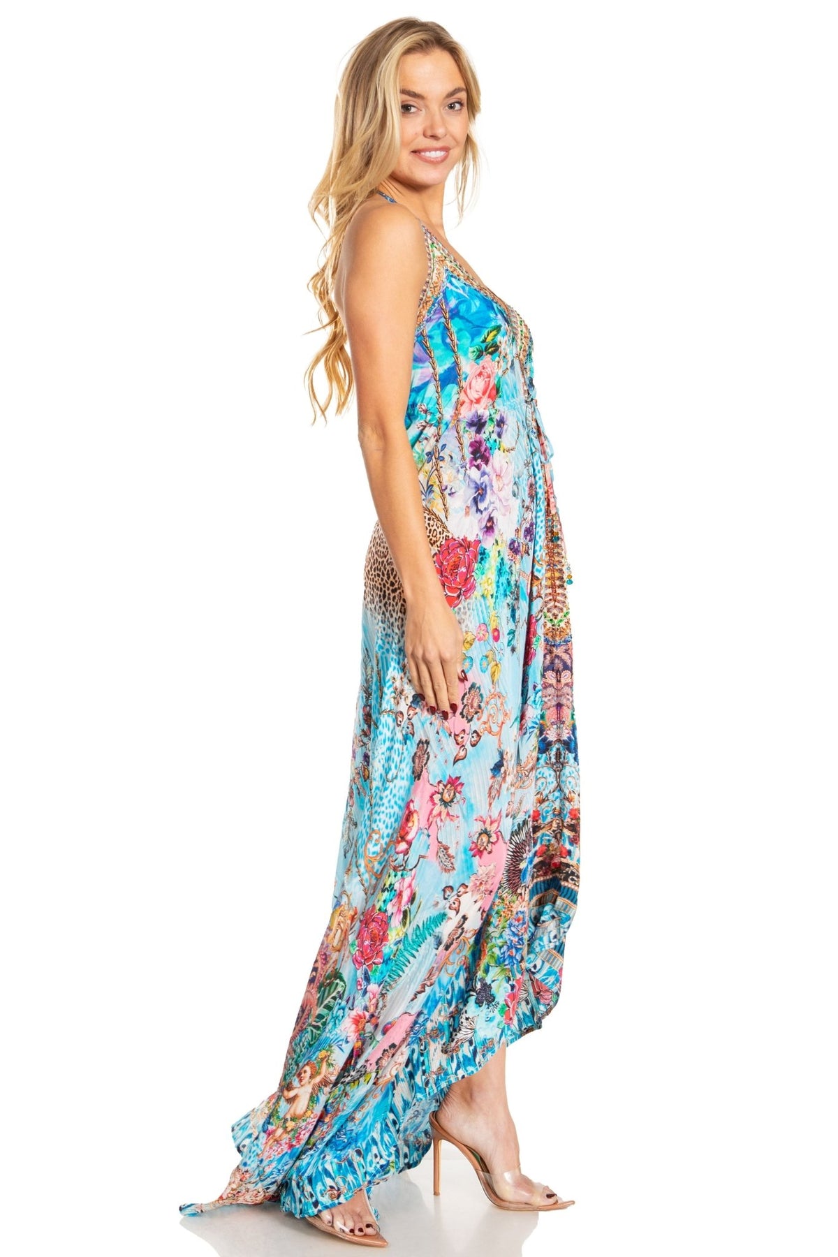 Sakkas Lizi 2025 Womens Maxi High-low Halter Handkerchief Long Dress Beach Party dresses La Vie Bien Sakkas Lizi 2025 Womens Maxi High-low Halter Handkerchief Long Dress Beach Party