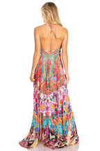 Sakkas Lizi 2025 Womens Maxi High-low Halter Handkerchief Long Dress Beach Party dresses La Vie Bien Sakkas Lizi 2025 Womens Maxi High-low Halter Handkerchief Long Dress Beach Party